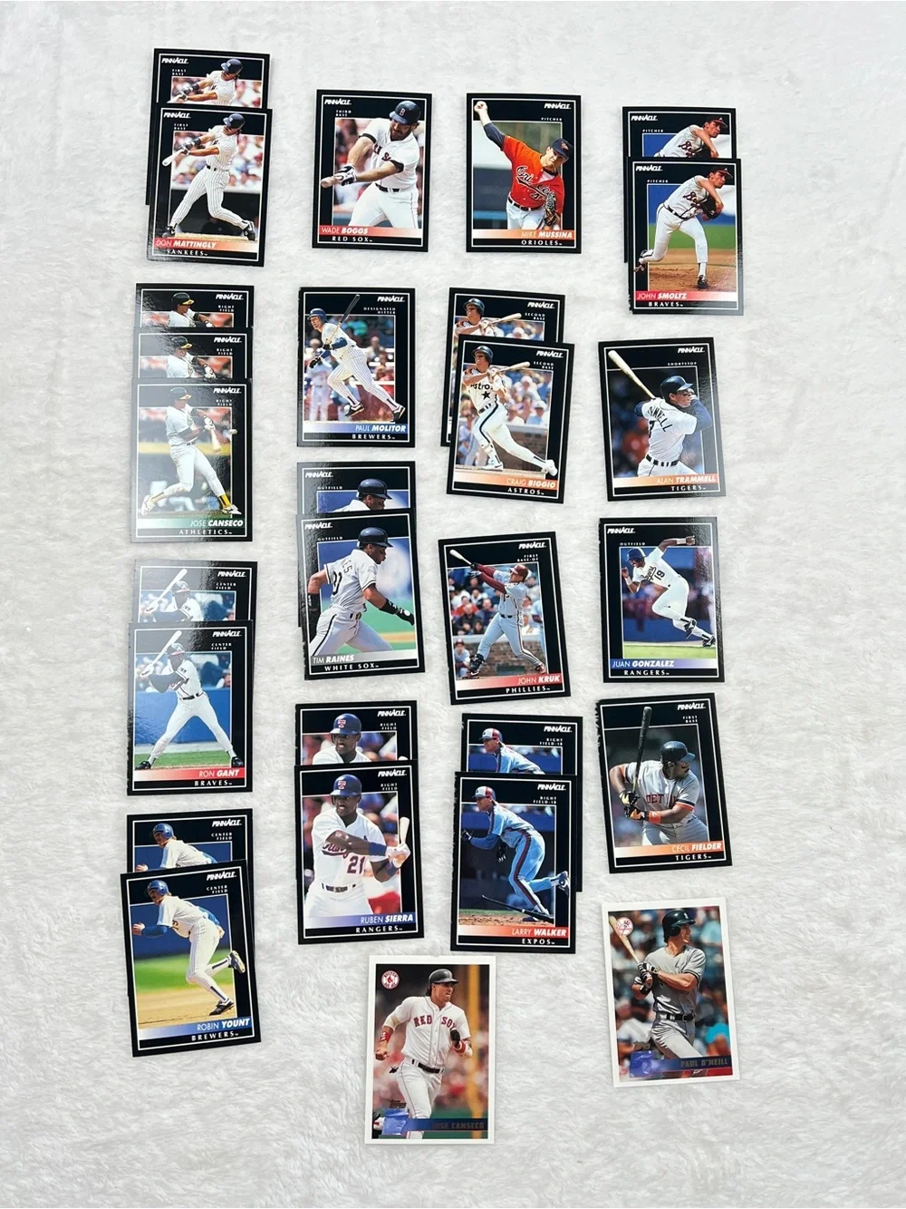 29 Card MLB Baseball Lot Pinnacle & Topps Mattingly Smoltz Biggio Yount Walker